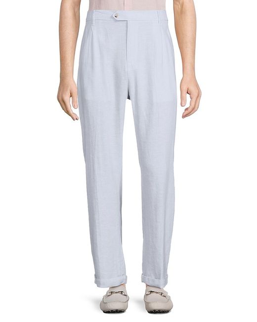 Saks Fifth Avenue Made in Italy Saks Fifth Avenue High Rise Linen Blend Trousers