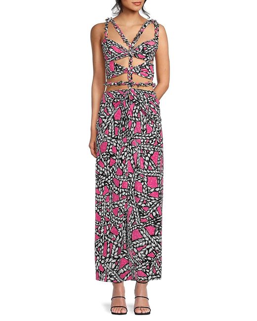 Area Rope Cut Out Silk Maxi Dress