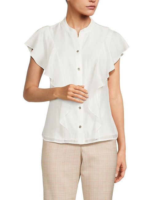 Tommy Hilfiger Ruffle Button Up Blouse