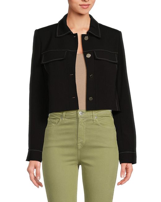 Truth By Republic Contrast Stitch Cropped Jacket