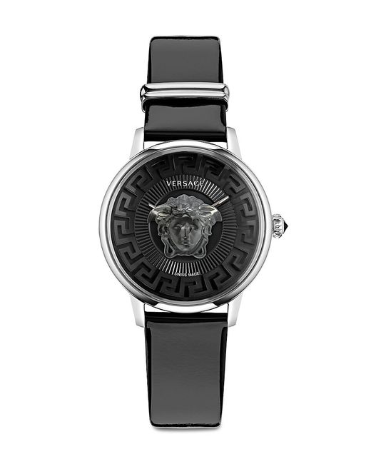 Versace Medusa Alchemy 38MM Stainless Steel Leather Strap Watch