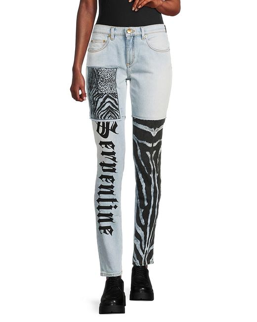 Cavalli Class by Roberto Cavalli Roberto Cavalli Mid Rise Patch Jeans