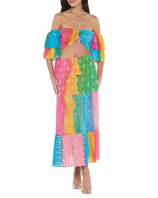 Ranee's 2-Piece Patchwork Crop Top Maxi Skirt Set