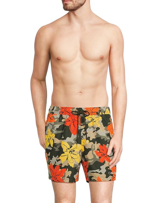 Calvin Klein Floral Drawstring Swim Shorts