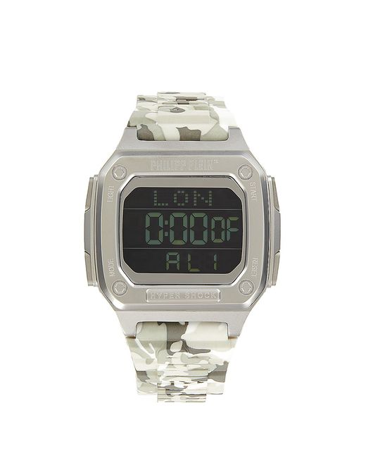 Philipp Plein 44MM Stainless Steel Silicone Strap Digital Watch