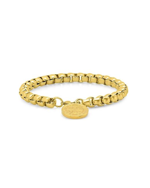 Anthony Jacobs 18K Goldplated Stainless Steel Link Charm Bracelet