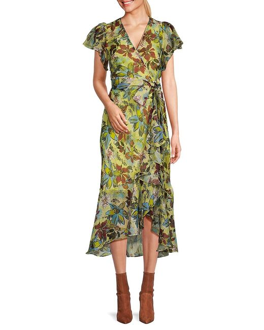 Tanya Taylor Blaire Floral Belted Midi Dress 00