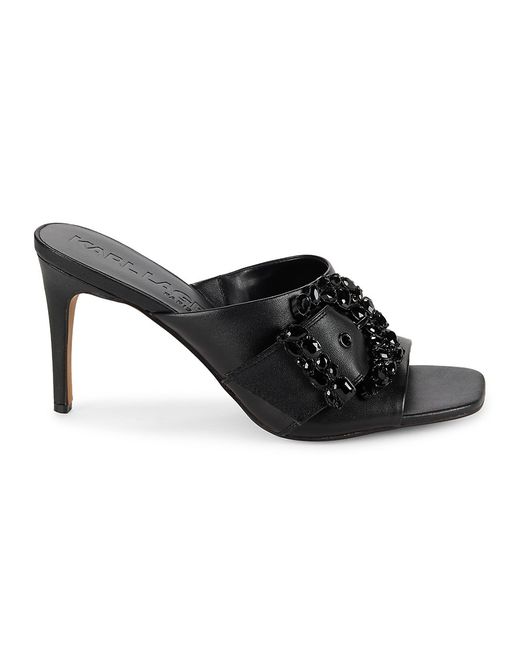 Karl Lagerfeld Quentin Embellished Leather Sandals