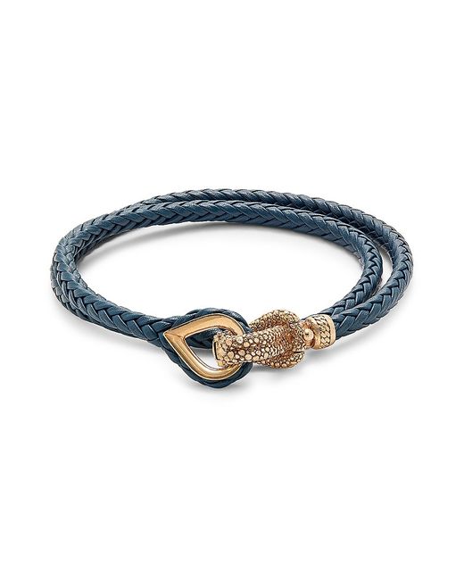 Esquire Goldplated Leather Wrap Bracelet