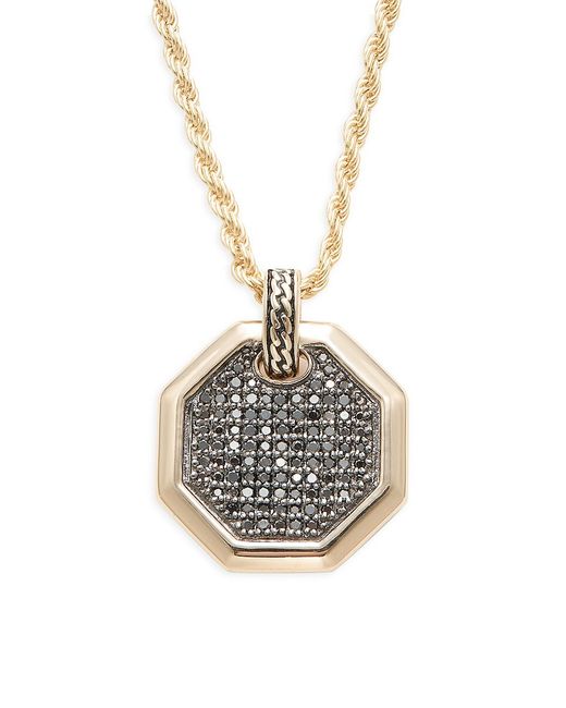 Esquire 14K Goldplated Sterling Silver 0.5 TCW Diamond Octagon Pendant Necklace