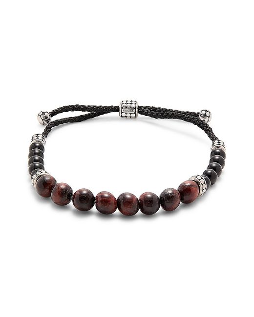 Esquire Sterling Silver Red Tigers Eye Agate Bolo Bracelet