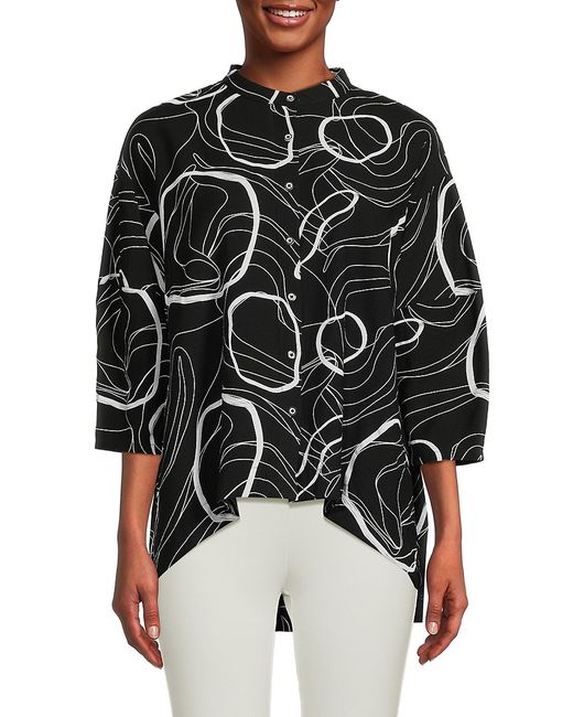 Patrizia Luca Abstract Print High Low Blouse