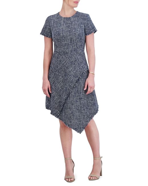 Eliza J Tweed Asymmetric A-Line Dress
