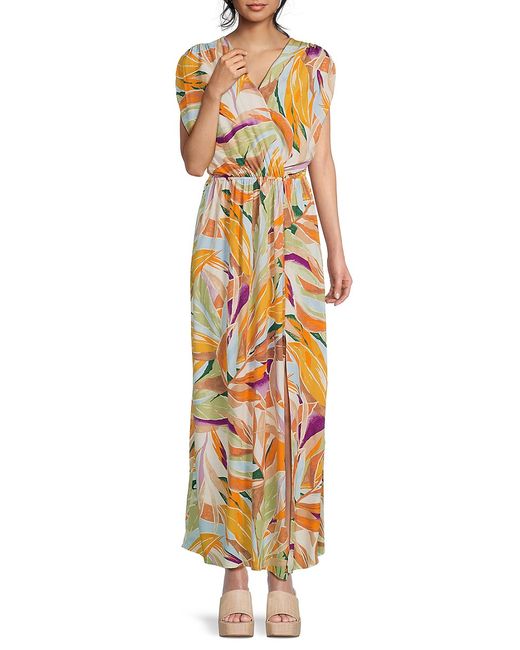 Renee C. Renee C. Tropical Floral Column Maxi Dress
