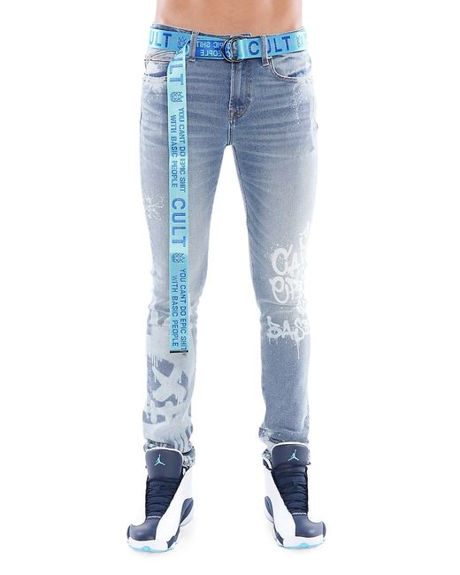 Cult Of Individuality Print Super Skinny Jeans