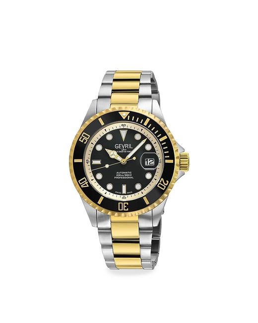 Gevril Wall Street 43MM Two Tone Stainless Steel Bracelet Watch