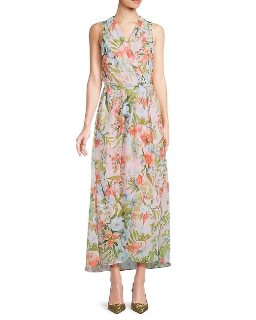 Donna Ricco Belted Floral Maxi Dress