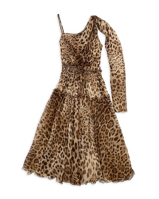 Dolce & Gabbana Leopard Print Midi Dress