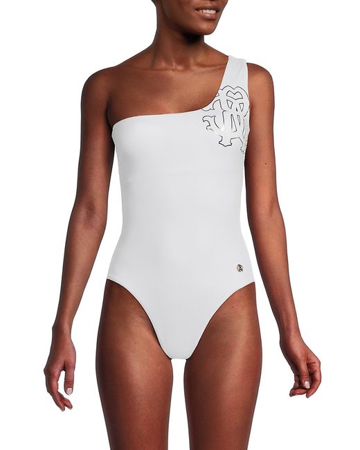 Cavalli Class by Roberto Cavalli Roberto Cavalli Logo One Shoulder One-Piece Swimsuit