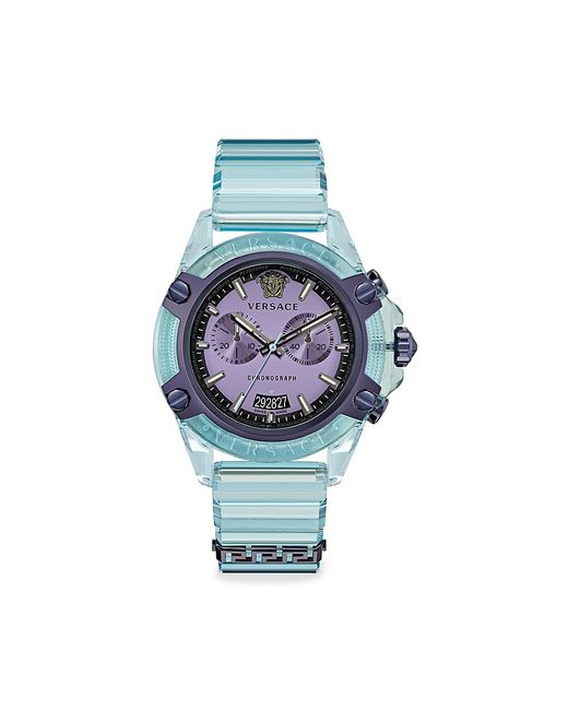 Versace 44MM Icon Active Stainless Steel Silicone Chrono Watch