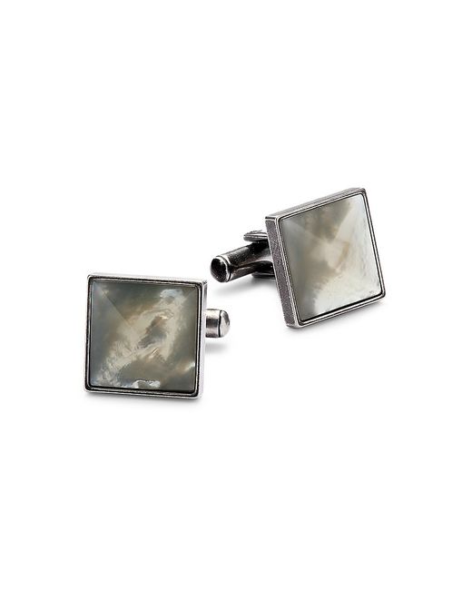 Esquire Stainless Steel Mother of Pearl Square Cufflinks
