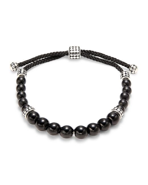 Esquire Stainless Steel Agate Bolo Beaded Bracelet