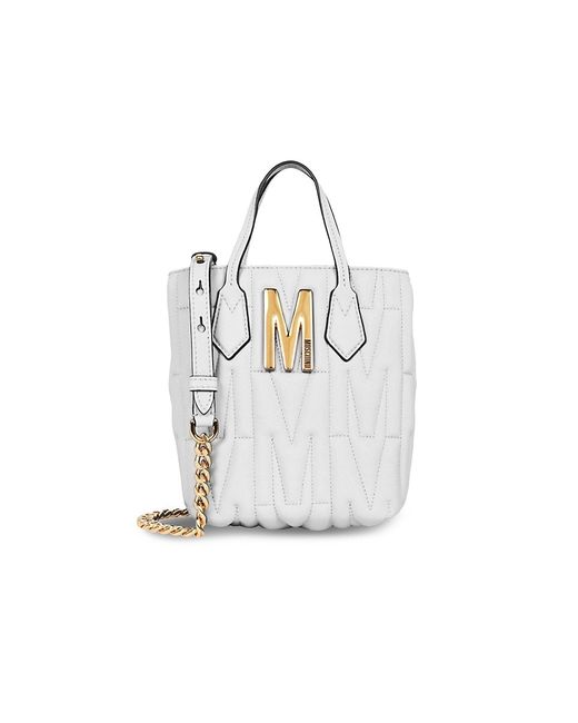 Moschino Quilted Monogram Leather Shoulder Bag