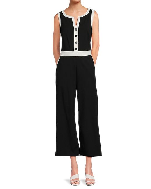 Karl Lagerfeld Contrast Trim Cropped Jumpsuit
