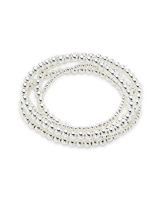 Ava & Aiden 5-Piece Silvertone Beaded Bracelets