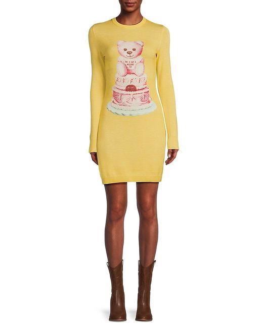 Moschino Graphic Virgin Wool Mini Dress