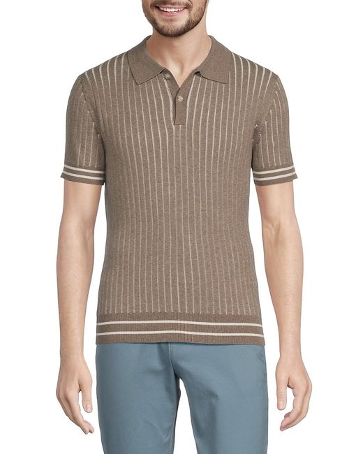 K+J2 Cashmere Blend Stripe Polo Sweater