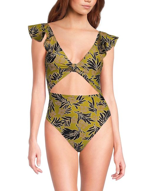 Tanya Taylor Coraline Palm One Piece Swimsuit