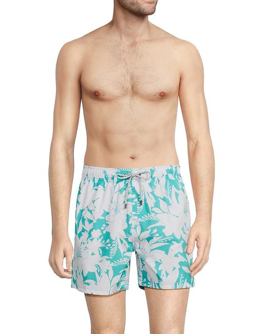Vintage Summer Print Drawstring Swim Shorts