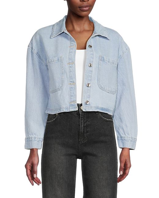 For The Republic Faded Denim Cropped Jacket
