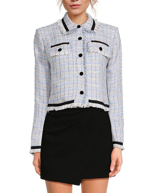 Central Park West Tweed Button Front Jacket