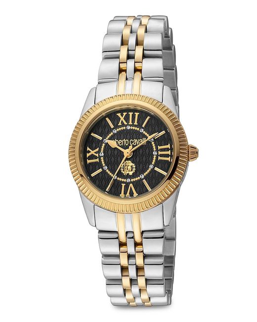 Cavalli Class by Roberto Cavalli Roberto Cavalli 28MM Two Tone Stainless Steel Crystal Bracelet Watch