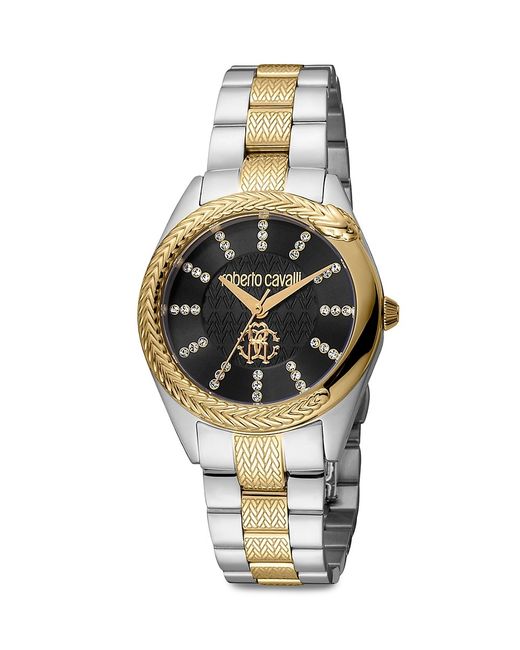 Cavalli Class by Roberto Cavalli Roberto Cavalli 32MM Two-Tone Stainless Steel Crystal Bracelet Watch