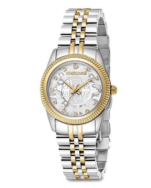 Cavalli Class by Roberto Cavalli Roberto Cavalli 22MM Two-Tone Stainless Steel Crystal Bracelet Watch