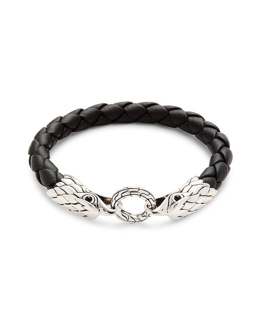 John Hardy Sterling Leather Onyx Naga Bracelet