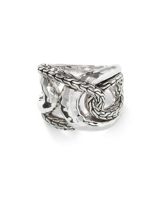 John Hardy Classic Chain Sterling Hammered Ring