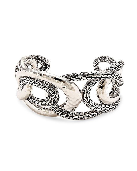 John Hardy Classic Chain Sterling Hammered Cuff Bracelet