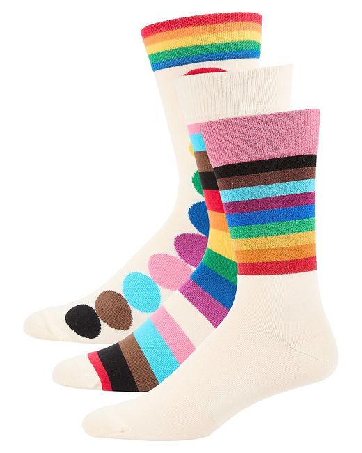 Happy Socks 3-Pack Pride Assorted Crew Socks Gift Set