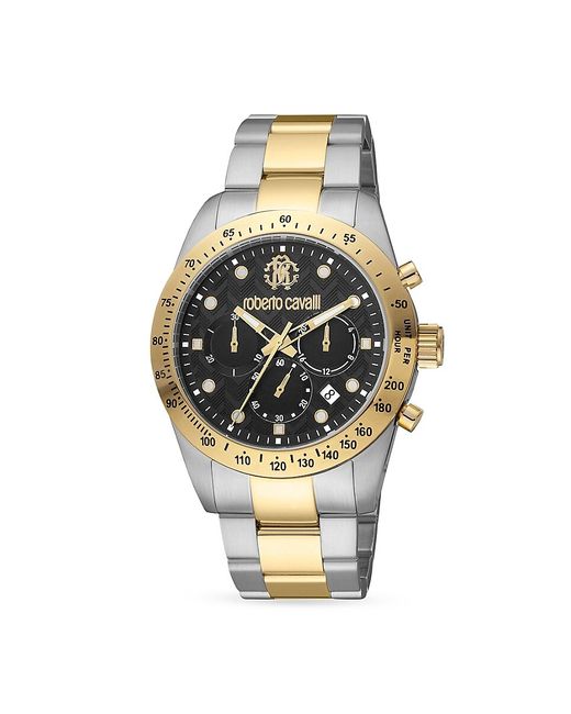 Cavalli Class by Roberto Cavalli Roberto Cavalli 42MM Two Tone Stainless Steel Bracelet Chronograph Watch