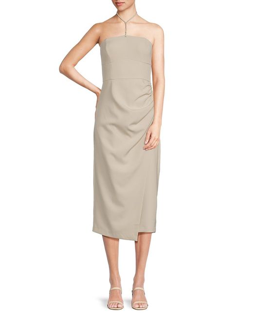 French Connection Echo Crepe Ruched Midi Dress