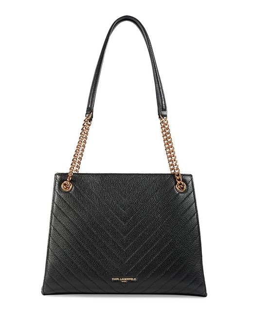 Karl Lagerfeld Charlotte Chevron Quilted Leather Shoulder Bag