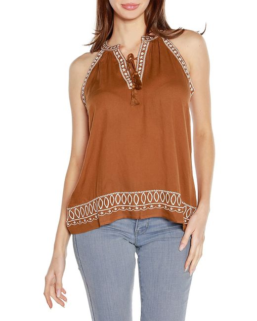 belldini Sleeveless Embroidered Top