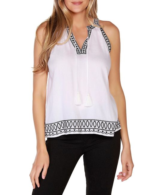 belldini Sleeveless Embroidered Top