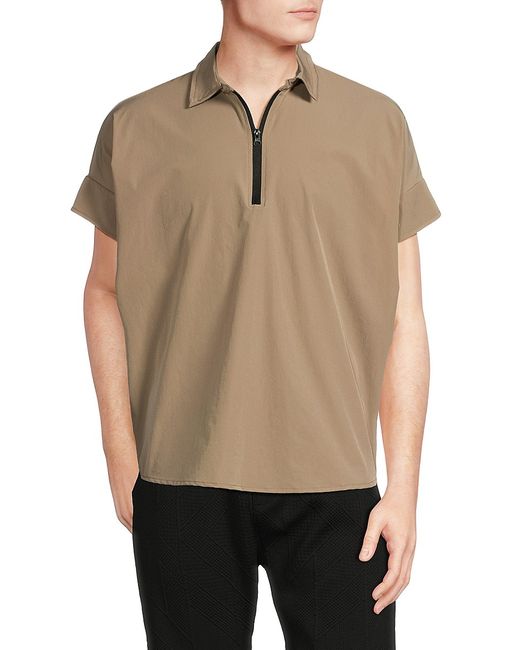 American Stitch Zip Front Polo