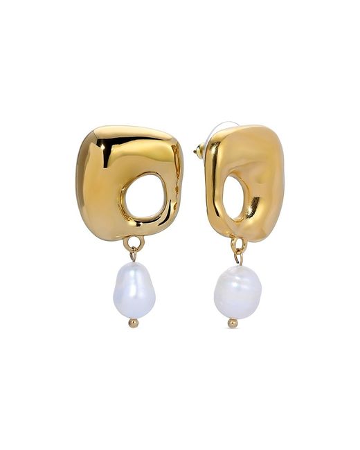 Eye Candy LA Luxe Gloria 14K Goldplated Shell Pearl Drop Earrings