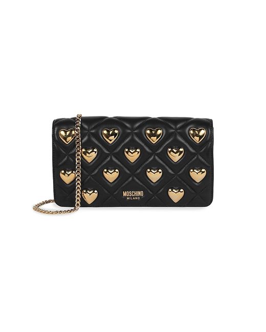 Moschino Heart Leather Chain Shoulder Bag